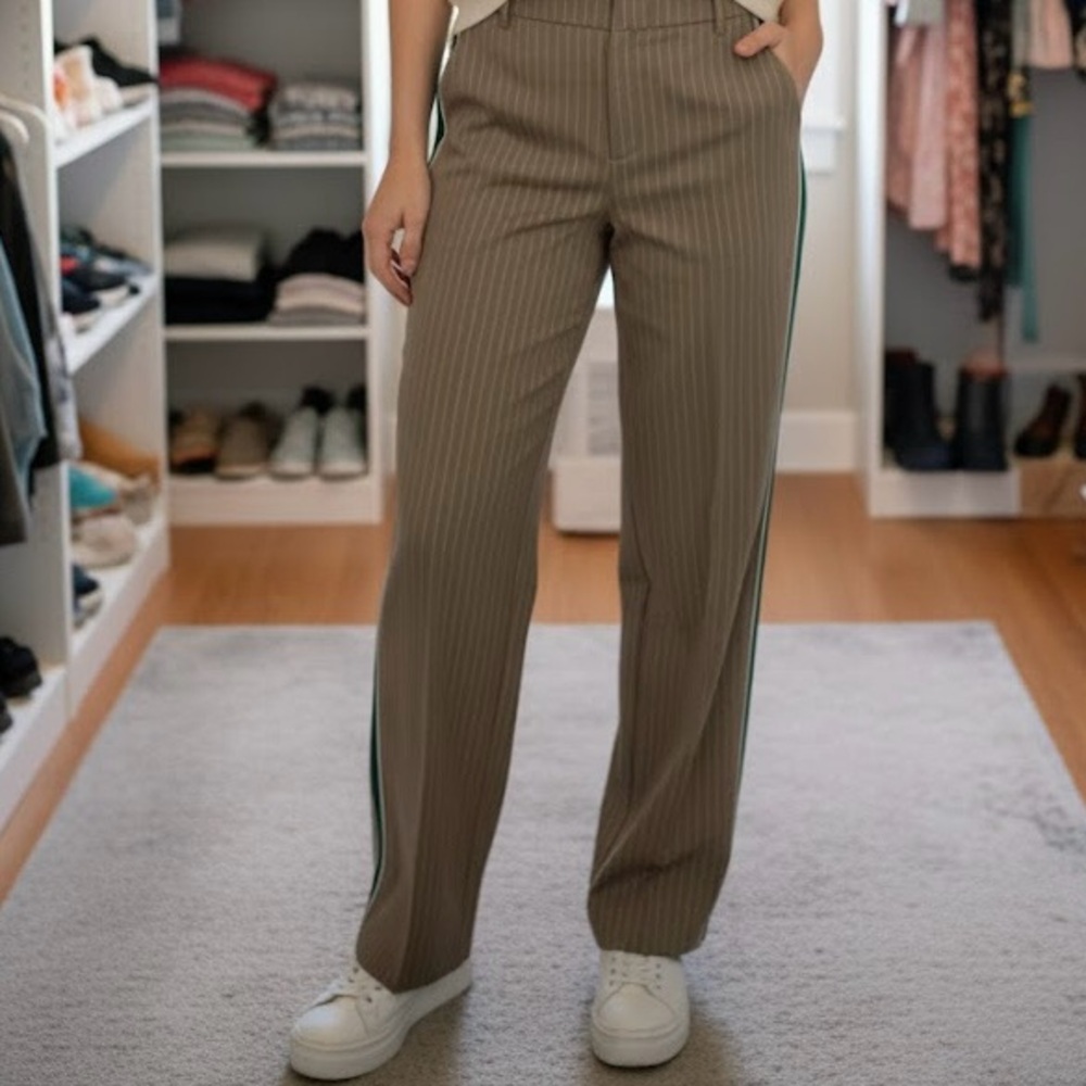 Zara Brown Pinstripe Trousers
